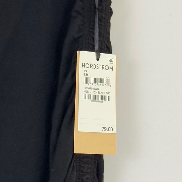 Halogen Very Black Stretchy Midi Skirt Ruching Down Sides & Front Drapi… - Picture 5 of 9